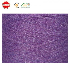 merino wool sequin yarn wool acrylic polyester blende yarn with shinning sequins